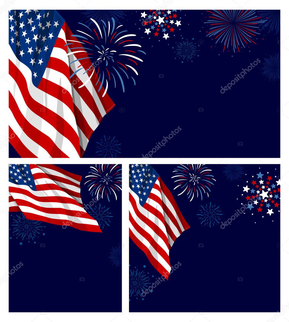 4th of july USA Independence day banner vector illustration