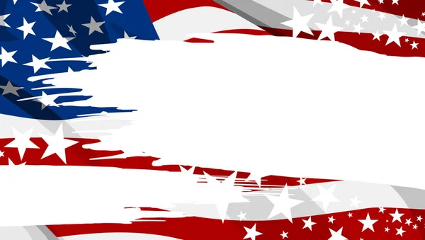 Abstracto EE.UU. bandera pincel banner fondo vector ilustración — Vector de stock