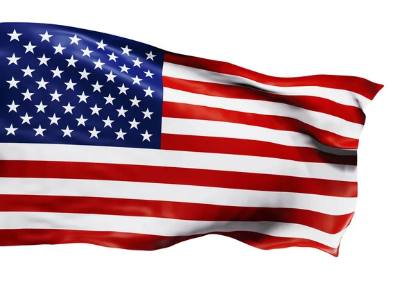 USA or American flag isolated on white background with clipping path 3D render — Stock Photo, Image