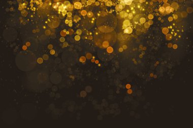 Parçacıklar arka plan tasarım illüstrasyon ile soyut altın bokeh