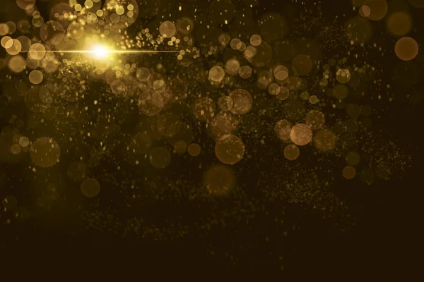 Bokeh abstrait en or avec illustration de conception de fond de particules — Photo