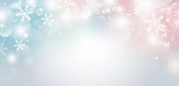 Karácsonyi háttértervezés a hópehely és a bokeh a fényhatás vektor illusztráció — Stock Vector