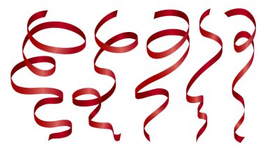 Beyaz arka plan vektör çiziminde kırmızı şerit