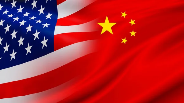 Verenigde Staten China Vlag Achtergrond Ontwerp — Stockfoto