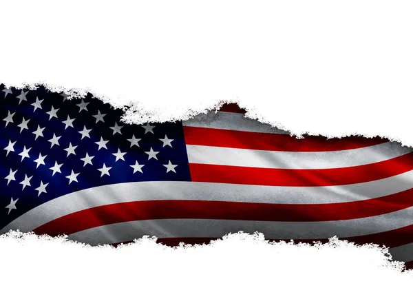 コピースペースイラスト付きのトーンペーパーとアメリカの旗 — ストック写真
