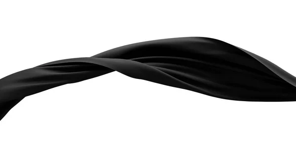 Чорна Тканина Ізольована Білому Тлі Рендеринга — стокове фото