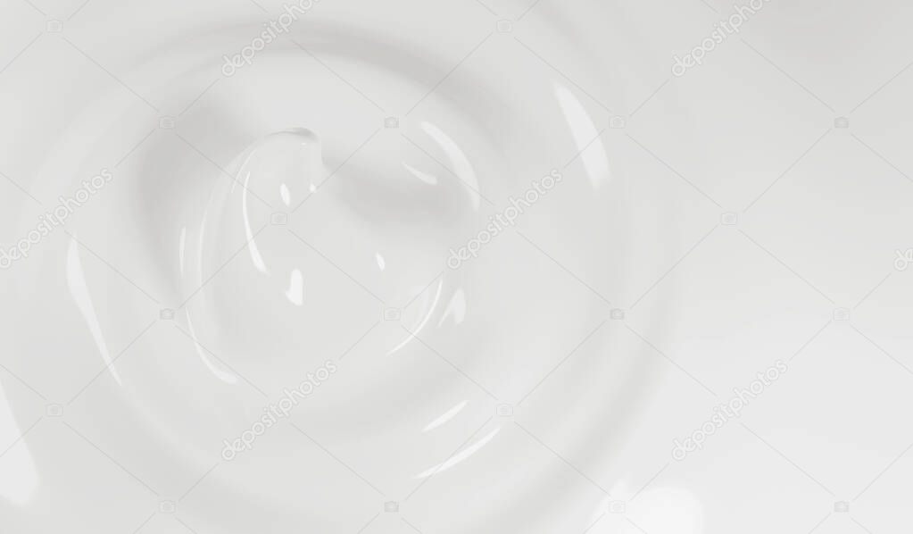 White cosmetic cream background 3d render