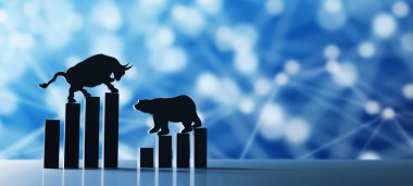 Bull ve Bear borsası 3D görüntüleme