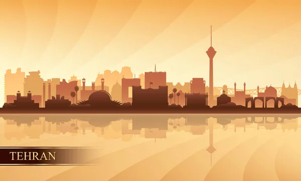 Tehran City Skyline Silhouette Background Vector Illustration — Stock Vector