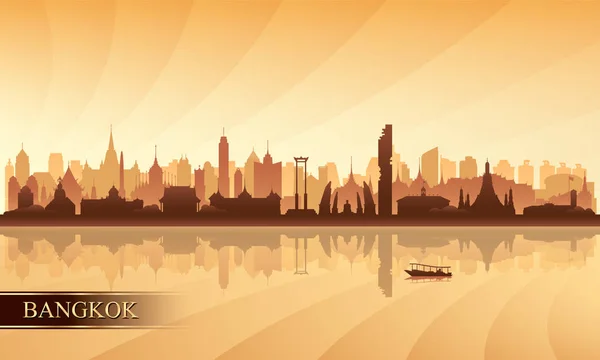 Bangkok Město Panorama Silueta Pozadí Vektorové Ilustrace — Stockový vektor
