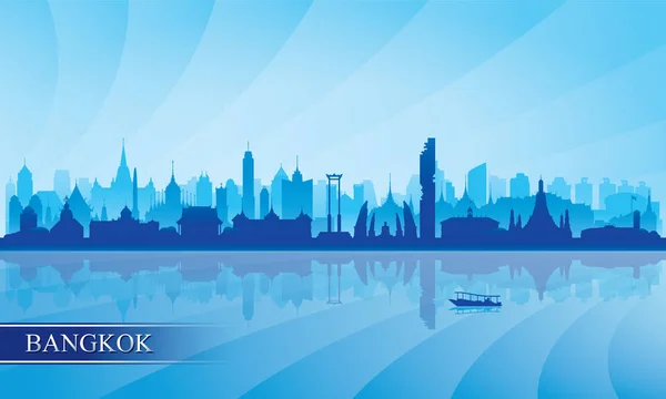 Bangkok Stad Skyline Silhouet Achtergrond Vector Illustratie — Stockvector