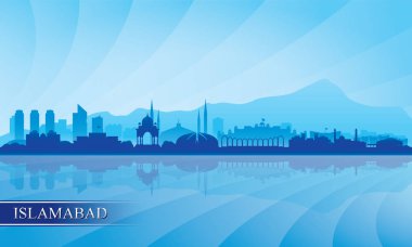 Islamabad city skyline silhouette background, vector illustration clipart