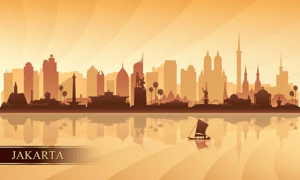 Jakarta city silhouette hintergrund — Stockvektor