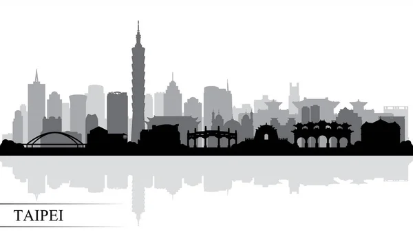 Taipei város Skyline sziluettje háttér — Stock Vector