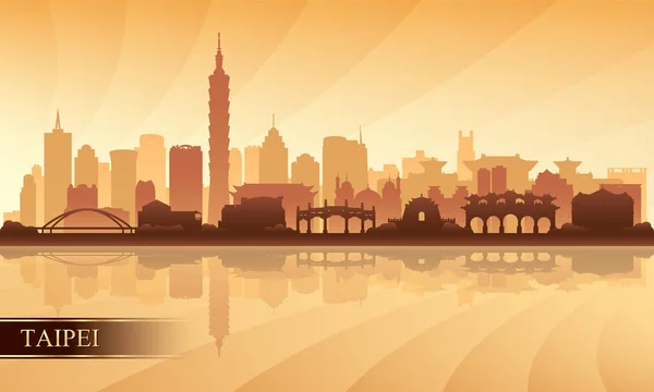 Taipei ciudad skyline silueta fondo — Vector de stock