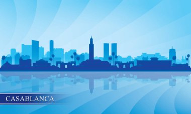 Casablanca şehir silueti siluet arka plan