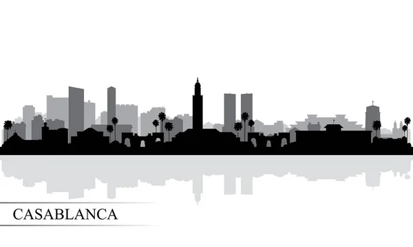 Casablanca cidade skyline silhueta fundo — Vetor de Stock