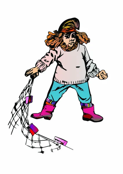 Beyaz arka plan üzerinde izole net ile renkli cüce