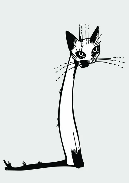 Lustige Katzenkunst Vektorillustration — Stockvektor