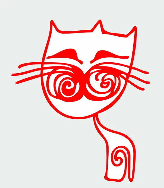 Arte Gato Divertido Ilustración Vectorial — Archivo Imágenes Vectoriales