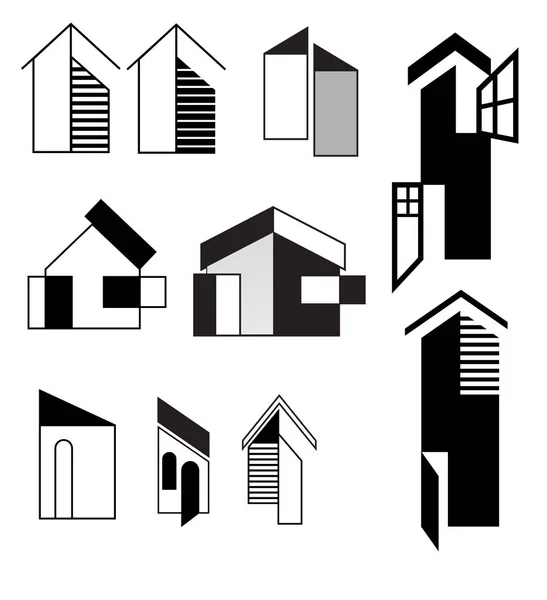 Icônes Immobilières Illustration Vectorielle — Image vectorielle