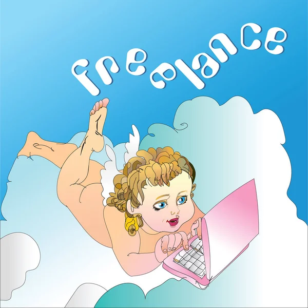 Laptop arkasındaki bulutlar melek