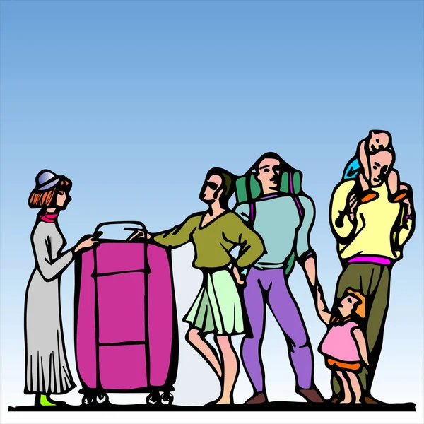 Bavullu genç bayanlar ve çocuklu gençlerin taşınması bekleniyor