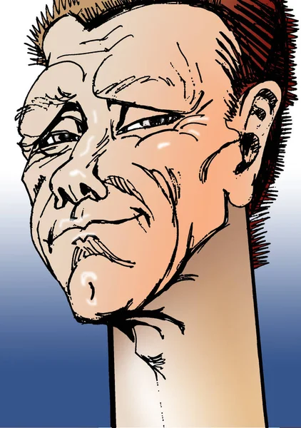 hayali bir gangster rengi ile bir renk tonu fırça ile siyah ve beyaz bir kroki