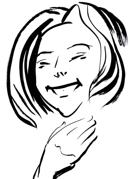 Sketch Brush Ink Portrait — Stock Photo, Image