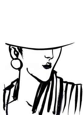 hayali bir büyüleyici genç kız bir portre bir kroki