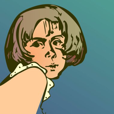 Genç bir kızın kurgusal bir illüstrasyonunun çizimi