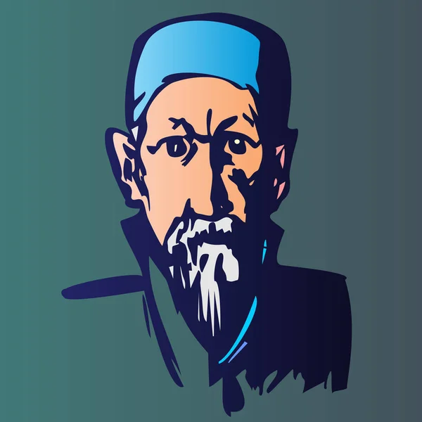 Gri sakallı cerrahın kurgusal bir illüstrasyonunun çizimi