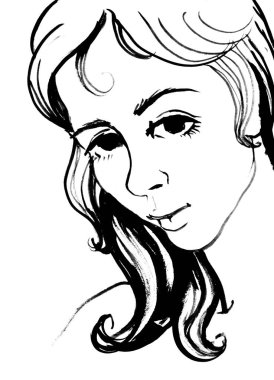 hayali bir büyüleyici genç kız bir portre bir kroki 