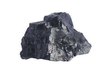 Kara kömür madeni yumuşak odaklı yakın plan. Antrakit kömür çubuğu beyaza isolanmış. Tasarım için doğal siyah kömür çubuğu. Endüstriyel kömür külçeleri