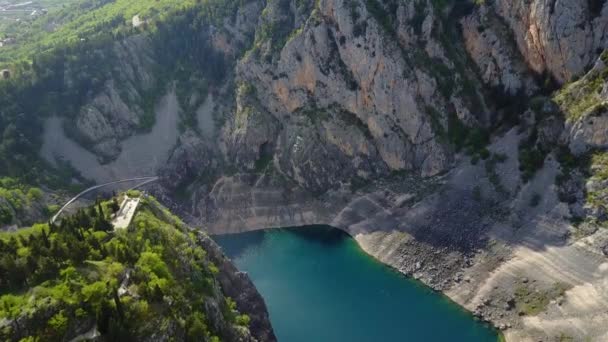 Amazing View Blue Lake Croatia Travel Paradise Destination Plane Water — Stock Video