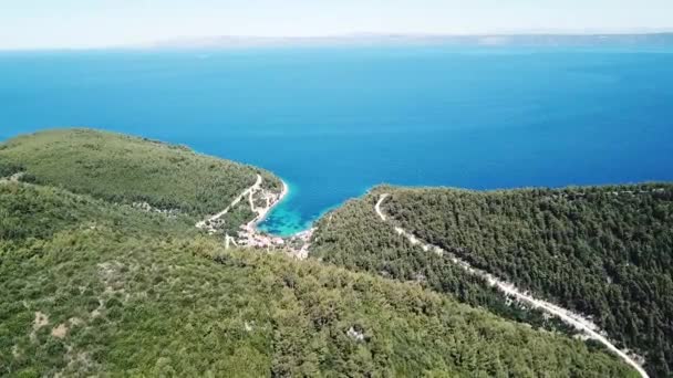 Increíble Bahía Desde Cima Colina Croacia — Vídeo de stock