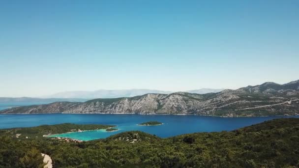 Island Korcula Şaşırtıcı Görünümünden Hırvatistan Island Hvar Için — Stok video