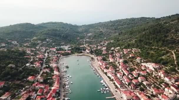 Vela Luka Auf Insel Korcula Kroatien — Stockvideo