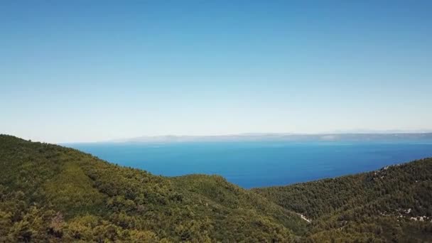 Aerial Footage Blue Horizon Adriatic Sea Croatia — Stock Video