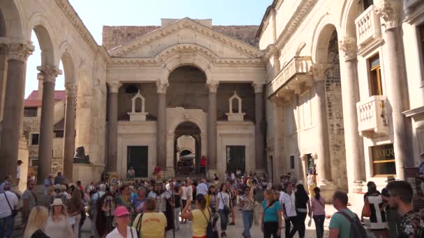 Antiguo Peristilo Romano Palacio Diocleciano Split Croacia — Vídeos de Stock