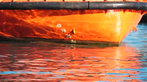 Numéros Ligne Flottaison Avant Arrière Navire Dans Port Marquages Tirant — Video