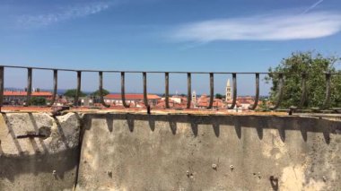 Dalmaçya bölgesindeki Zadar kasabasının panoramik manzarası, Hırvatistan.