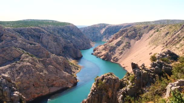 Incredibile Vista Sul Fiume Zrmanja Nel Canyon Zrmanja Croazia Viaggio — Video Stock