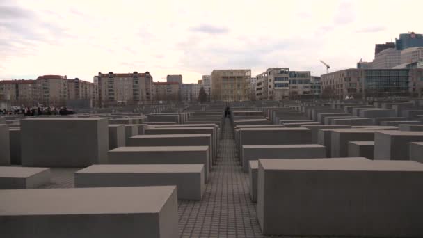 Berlin Anıtı Nın Almanya Öldürülen Yahudiler Çin Görüntüleri — Stok video