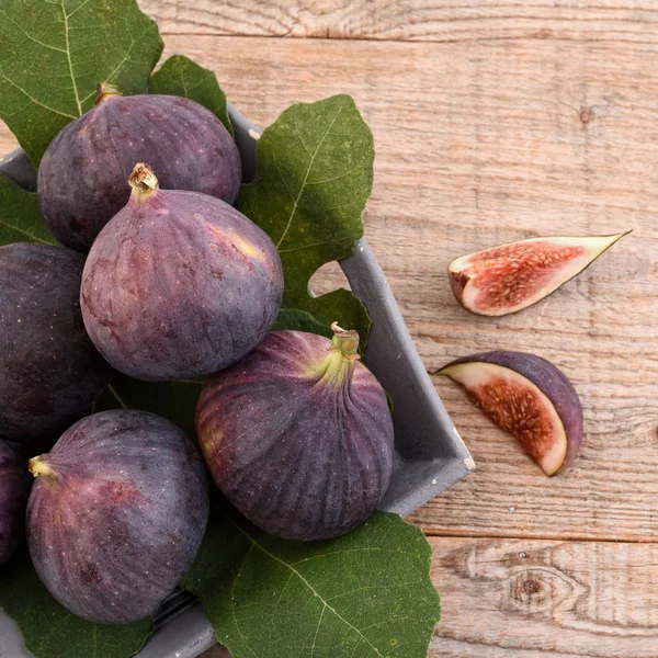 Figs Fruit Wooden Background Exotic Fruits — Stock Photo, Image