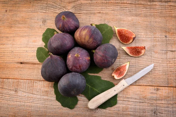 Figs Fruit Wooden Background Exotic Fruits — Stock Photo, Image