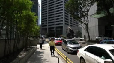 Singapur 21 Nisan 2018: şehir, gerçek zamanlı video ayrıntılarını vurdu gimbal ile yürüyüş etrafında Singapur 