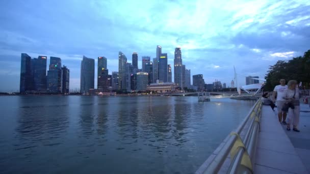 Singapore Apr 2018 Wandelen Rond Singapore Stad Details Van Stad — Stockvideo
