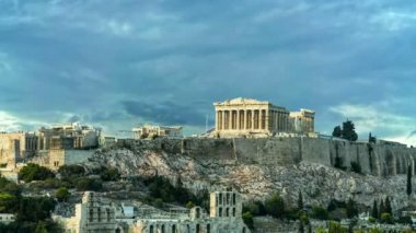 Parthenon Atina Akropol, 4k video - uzaklaştırmak, Yunanistan