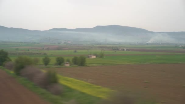 Fensterblick Vom Zug Aus — Stockvideo